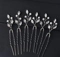 Haarklammer Silber mit Perlen und Strass (5 Stk)