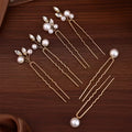 Perlen Haarklammer mit Strass Gold (6 Stk)