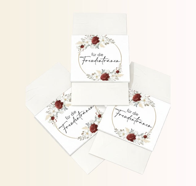 Taschentuch Banderole Blumen rot